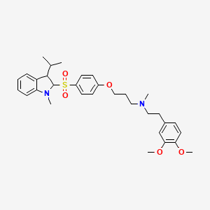 N-[2-(3,4-dimethoxyphenyl)ethyl]-N-methyl-3-[4-[(1-methyl-3-propan-2-yl-2,3-dihydroindol-2-yl)sulfonyl]phenoxy]propan-1-amine