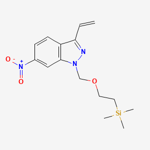 molecular formula C15H21N3O3Si B15132047 1H-Indazole, 3-ethenyl-6-nitro-1-[[2-(trimethylsilyl)ethoxy]methyl]- 