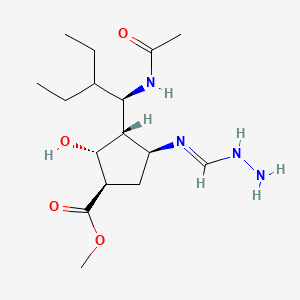 Cyclopentanecarboxylic acid, 3-[(1R)-1-(acetylamino)-2-ethylbutyl]-4-[(aminoiminomethyl)amino]-2-hydroxy-, methyl ester, (1R,2R,3S,4S)-rel-