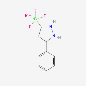 molecular formula C9H11BF3KN2 B15132102 potassium;trifluoro-(5-phenylpyrazolidin-3-yl)boranuide 