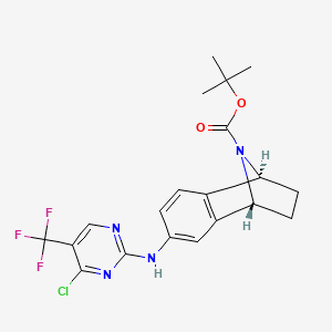 molecular formula C20H20ClF3N4O2 B1513212 tert-Butyl (1S,4R)-6-((4-chloro-5-(trifluoromethyl)pyrimidin-2-yl)amino)-1,2,3,4-tetrahydro-1,4-epiminonaphthalene-9-carboxylate 