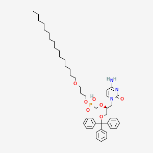 molecular formula C46H66N3O7P B15132229 Phosphonic acid, P-[[(1S)-1-[(4-amino-2-oxo-1(2H)-pyrimidinyl)methyl]-2-(triphenylmethoxy)ethoxy]methyl]-, mono[3-(hexadecyloxy)propyl] ester 