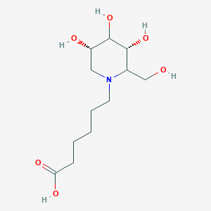 molecular formula C12H23NO6 B15132333 6-[(3R,5S)-3,4,5-trihydroxy-2-(hydroxymethyl)piperidin-1-yl]hexanoic acid 