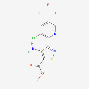 molecular formula C11H7ClF3N3O2S B15132340 Methyl 4-amino-3-(3-chloro-5-(trifluoromethyl)pyridin-2-yl)isothiazole-5-carboxylate 