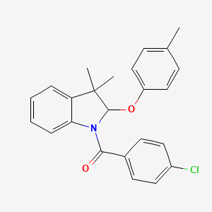 (4-Chlorophenyl)(3,3-dimethyl-2-(p-tolyloxy)indolin-1-yl)methanone