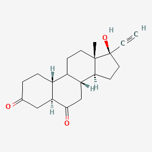 molecular formula C20H26O3 B15132373 (5S,8r,10r,13s,14s,17r)-17-ethynyl-17-hydroxy-13-methyl-2,4,5,7,8,9,10,11,12,14,15,16-dodecahydro-1h-cyclopenta[a]phenanthrene-3,6-dione 