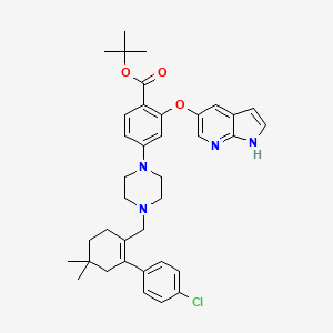 tert-Butyl 4-(4-((2-(4-chlorophenyl)-4,4-dimethyl-cyclohexen-1-yl)methyl)piperazin-1-yl)-2-(1H-pyrrolo(2,3-b)pyridin-5-yloxy)benzoate