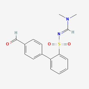 molecular formula C16H16N2O3S B15132483 [1,1'-Biphenyl]-2-sulfonamide, N-[(dimethylamino)methylene]-4'-formyl- 