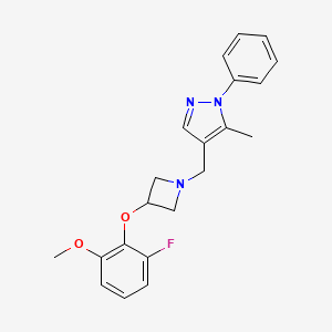 4-((3-(2-Fluoro-6-methoxyphenoxy)azetidin-1-yl)methyl)-5-methyl-1-phenyl-1H-pyrazole