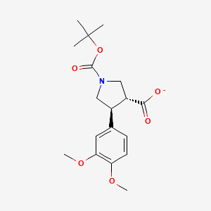 (3R,4S)-rel-1-(tert-butoxycarbonyl)-4-(3,4-dimethoxyphenyl)pyrrolidine-3-carboxylic acid