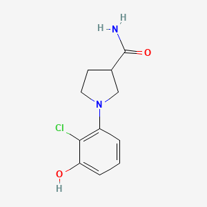 molecular formula C11H13ClN2O2 B1513257 1-(2-chloro-3-hydroxyphenyl)-3-Pyrrolidinecarboxamide 