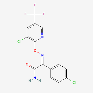 molecular formula C14H8Cl2F3N3O2 B15132575 (2Z)-2-({[3-chloro-5-(trifluoromethyl)pyridin-2-yl]oxy}imino)-2-(4-chlorophenyl)acetamide 