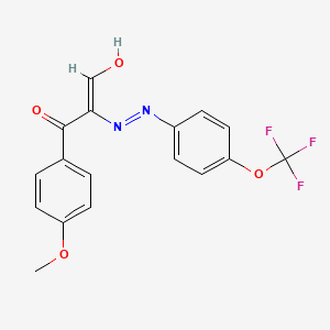 (2E)-3-(4-methoxyphenyl)-3-oxo-2-{2-[4-(trifluoromethoxy)phenyl]hydrazin-1-ylidene}propanal