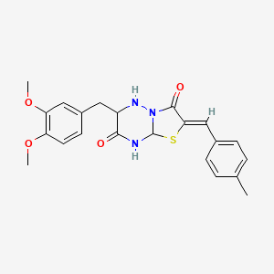 (2Z)-6-[(3,4-dimethoxyphenyl)methyl]-2-[(4-methylphenyl)methylidene]-2H,3H,7H-[1,3]thiazolo[3,2-b][1,2,4]triazine-3,7-dione