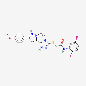 N-(2,5-difluorophenyl)-2-{[11-(4-methoxyphenyl)-3,4,6,9,10-pentaazatricyclo[7.3.0.0^{2,6}]dodeca-1(12),2,4,7,10-pentaen-5-yl]sulfanyl}acetamide