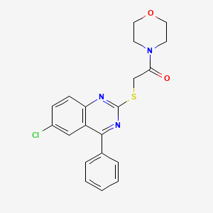 molecular formula C20H18ClN3O2S B15132655 2-((6-Chloro-4-phenylquinazolin-2-yl)thio)-1-morpholinoethanone 