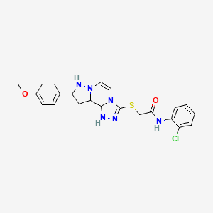 molecular formula C22H23ClN6O2S B15132659 N-(2-chlorophenyl)-2-{[11-(4-methoxyphenyl)-3,4,6,9,10-pentaazatricyclo[7.3.0.0^{2,6}]dodeca-1(12),2,4,7,10-pentaen-5-yl]sulfanyl}acetamide 