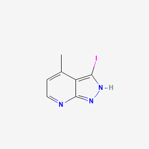 molecular formula C7H6IN3 B15132710 3-iodo-4-methyl-1H-pyrazolo[3,4-b]pyridine CAS No. 1268521-79-4