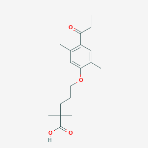 5-(2,5-Dimethyl-4-propanoylphenoxy)-2,2-dimethylpentanoic acid