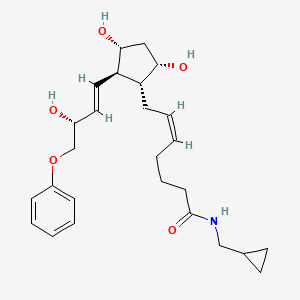 molecular formula C26H37NO5 B15132729 (5Z)-N-(Cyclopropylmethyl)-7-[(1R,2R,3R,5S)-3,5-dihydroxy-2-[(1E,3R)-3-hydroxy-4-phenoxy-1-buten-1-YL]cyclopentyl]-5-heptenamide 