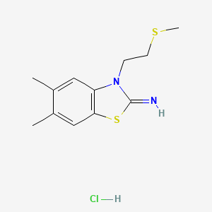 molecular formula C12H17ClN2S2 B15132769 5,6-dimethyl-3-(2-(methylthio)ethyl)benzo[d]thiazol-2(3H)-imine hydrochloride 