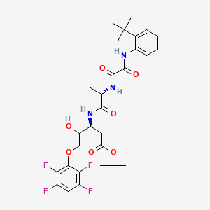 molecular formula C30H37F4N3O7 B1513278 (3S)-tert-butyl 3-((S)-2-(2-((2-(tert-butyl)phenyl)amino)-2-oxoacetamido)propanamido)-4-hydroxy-5-(2,3,5,6-tetrafluorophenoxy)pentanoate 
