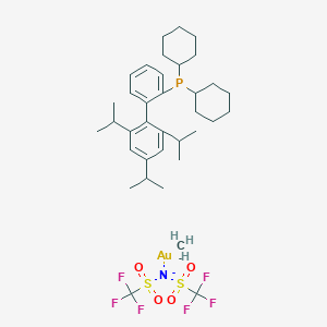 molecular formula C36H52AuF6NO4PS2-2 B15132798 1,1,1-trifluoro-N-(methylaurio)-N-trifluoromethanesulfonylmethanesulfonamide; xphos 