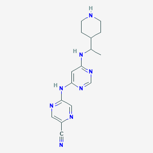 5-((6-((1-(Piperidin-4-yl)ethyl)amino)pyrimidin-4-yl)amino)pyrazine-2-carbonitrile