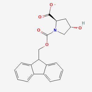 molecular formula C20H18NO5- B15132873 1,2-Pyrrolidinedicarboxylic acid, 4-hydroxy-, 1-(9H-fluoren-9-ylmethyl) ester, (2R,4S)- 