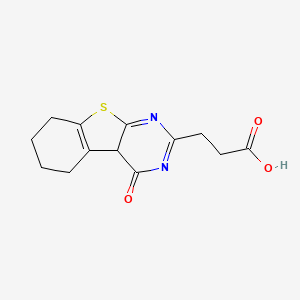 molecular formula C13H14N2O3S B15132955 3-(4-oxo-5,6,7,8-tetrahydro-4aH-[1]benzothiolo[2,3-d]pyrimidin-2-yl)propanoic acid 