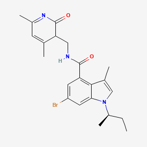 molecular formula C22H26BrN3O2 B15132962 6-bromo-1-[(2R)-butan-2-yl]-N-[(4,6-dimethyl-2-oxo-3H-pyridin-3-yl)methyl]-3-methylindole-4-carboxamide 