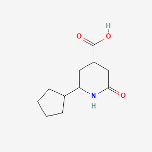 molecular formula C11H17NO3 B15132979 2-Cyclopentyl-6-oxopiperidine-4-carboxylic acid 