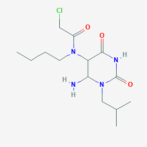 N-[6-amino-1-(2-methylpropyl)-2,4-dioxo-1,3-diazinan-5-yl]-N-butyl-2-chloroacetamide