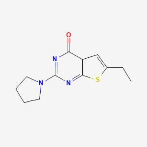 molecular formula C12H15N3OS B15132994 6-ethyl-2-pyrrolidin-1-yl-4aH-thieno[2,3-d]pyrimidin-4-one 