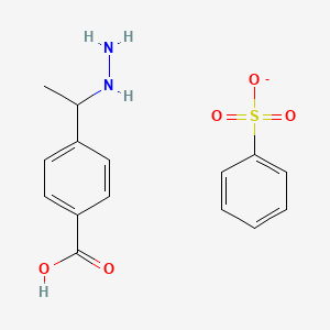 Benzenesulfonate;4-(1-hydrazinylethyl)benzoic acid