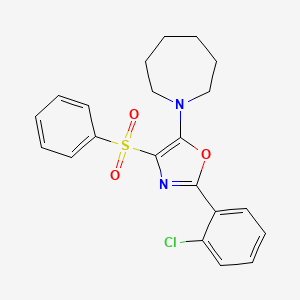 molecular formula C21H21ClN2O3S B15133015 5-(Azepan-1-yl)-2-(2-chlorophenyl)-4-(phenylsulfonyl)oxazole 