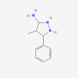 molecular formula C10H15N3 B15133039 4-Methyl-5-phenylpyrazolidin-3-amine 