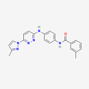 molecular formula C22H20N6O B15133070 3-methyl-N-(4-{[6-(3-methyl-1H-pyrazol-1-yl)pyridazin-3-yl]amino}phenyl)benzamide 