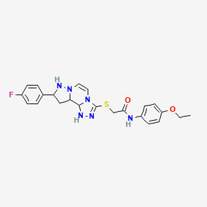 molecular formula C23H25FN6O2S B15133075 N-(4-ethoxyphenyl)-2-{[11-(4-fluorophenyl)-3,4,6,9,10-pentaazatricyclo[7.3.0.0^{2,6}]dodeca-1(12),2,4,7,10-pentaen-5-yl]sulfanyl}acetamide 