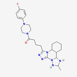 1-[4-(4-Fluorophenyl)piperazin-1-yl]-4-(9-methyl-2,4,5,7,8,10-hexazatetracyclo[10.4.0.02,6.07,11]hexadeca-3,5-dien-3-yl)butan-1-one