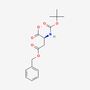 molecular formula C16H20NO6- B15133109 Aspartic acid, N-[(1,1-dimethylethoxy)carbonyl]-, 4-(phenylmethyl) ester 