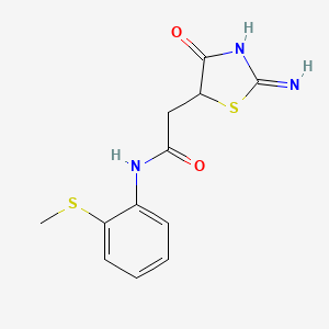 molecular formula C12H13N3O2S2 B15133120 2-(2-imino-4-oxo-1,3-thiazolidin-5-yl)-N-(2-methylsulfanylphenyl)acetamide 