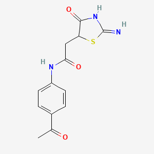 molecular formula C13H13N3O3S B15133128 N-(4-acetylphenyl)-2-(2-imino-4-oxo-1,3-thiazolidin-5-yl)acetamide 