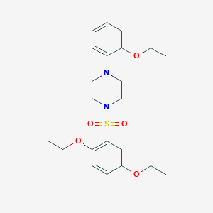 molecular formula C23H32N2O5S B15133147 1-(2,5-Diethoxy-4-methylbenzenesulfonyl)-4-(2-ethoxyphenyl)piperazine 