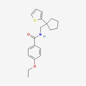 molecular formula C19H23NO2S B15133148 4-ethoxy-N-((1-(thiophen-2-yl)cyclopentyl)methyl)benzamide 