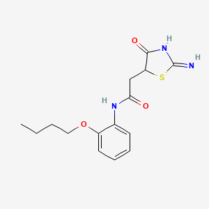 molecular formula C15H19N3O3S B15133167 N-(2-butoxyphenyl)-2-(2-imino-4-oxo-1,3-thiazolidin-5-yl)acetamide 