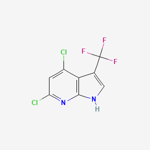 molecular formula C8H3Cl2F3N2 B1513318 4,6-Dichloro-3-(trifluoromethyl)-1H-pyrrolo[2,3-b]pyridine CAS No. 1256801-93-0