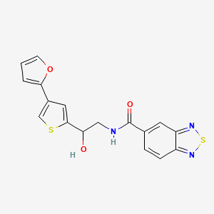 molecular formula C17H13N3O3S2 B15133183 N-{2-[4-(furan-2-yl)thiophen-2-yl]-2-hydroxyethyl}-2,1,3-benzothiadiazole-5-carboxamide 