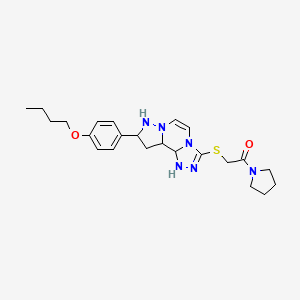 2-{[11-(4-Butoxyphenyl)-3,4,6,9,10-pentaazatricyclo[7.3.0.0^{2,6}]dodeca-1(12),2,4,7,10-pentaen-5-yl]sulfanyl}-1-(pyrrolidin-1-yl)ethan-1-one