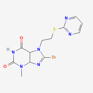 molecular formula C12H13BrN6O2S B15133206 8-Bromo-3-methyl-7-(2-pyrimidin-2-ylsulfanylethyl)-4,5-dihydropurine-2,6-dione 